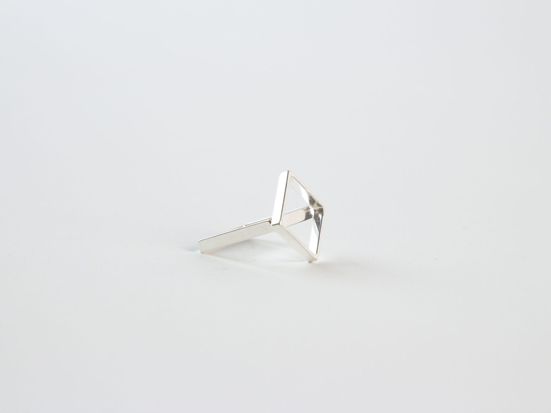 Handmade Silver-Plated Diamond Shaped Ring