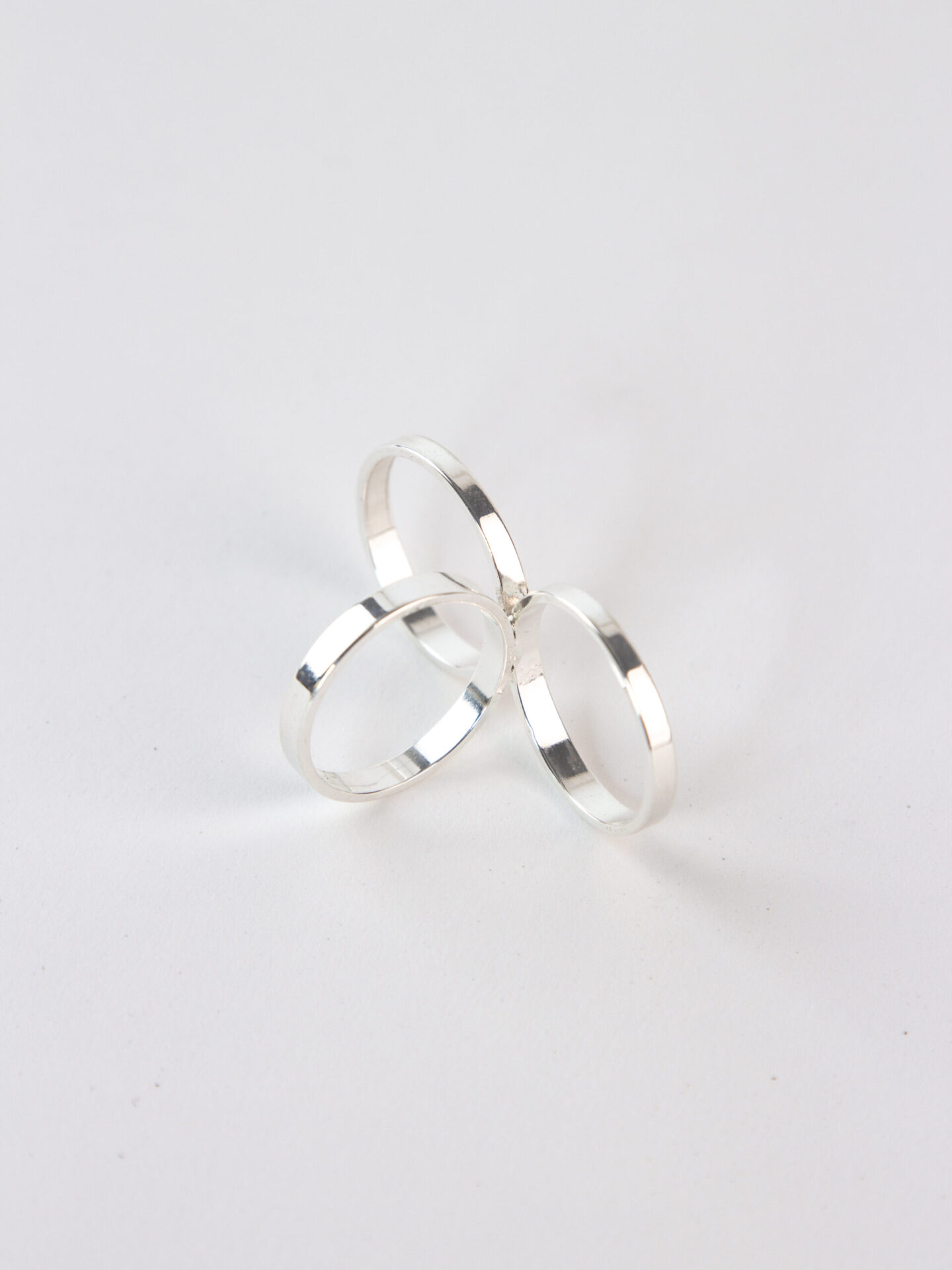 2 Circles Silver-Plated Handmade Ring
