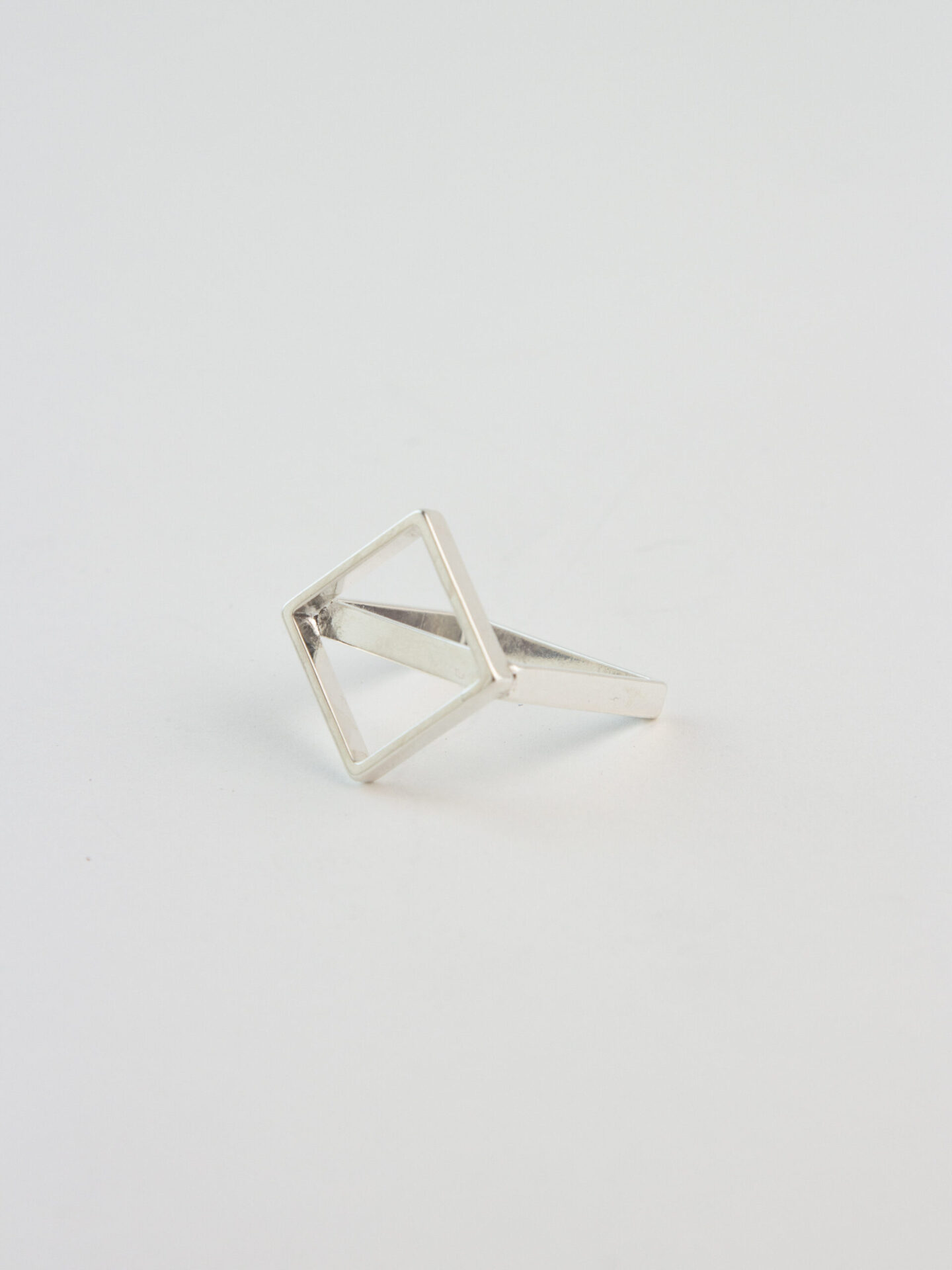 Handmade Silver-Plated Diamond Shaped Ring