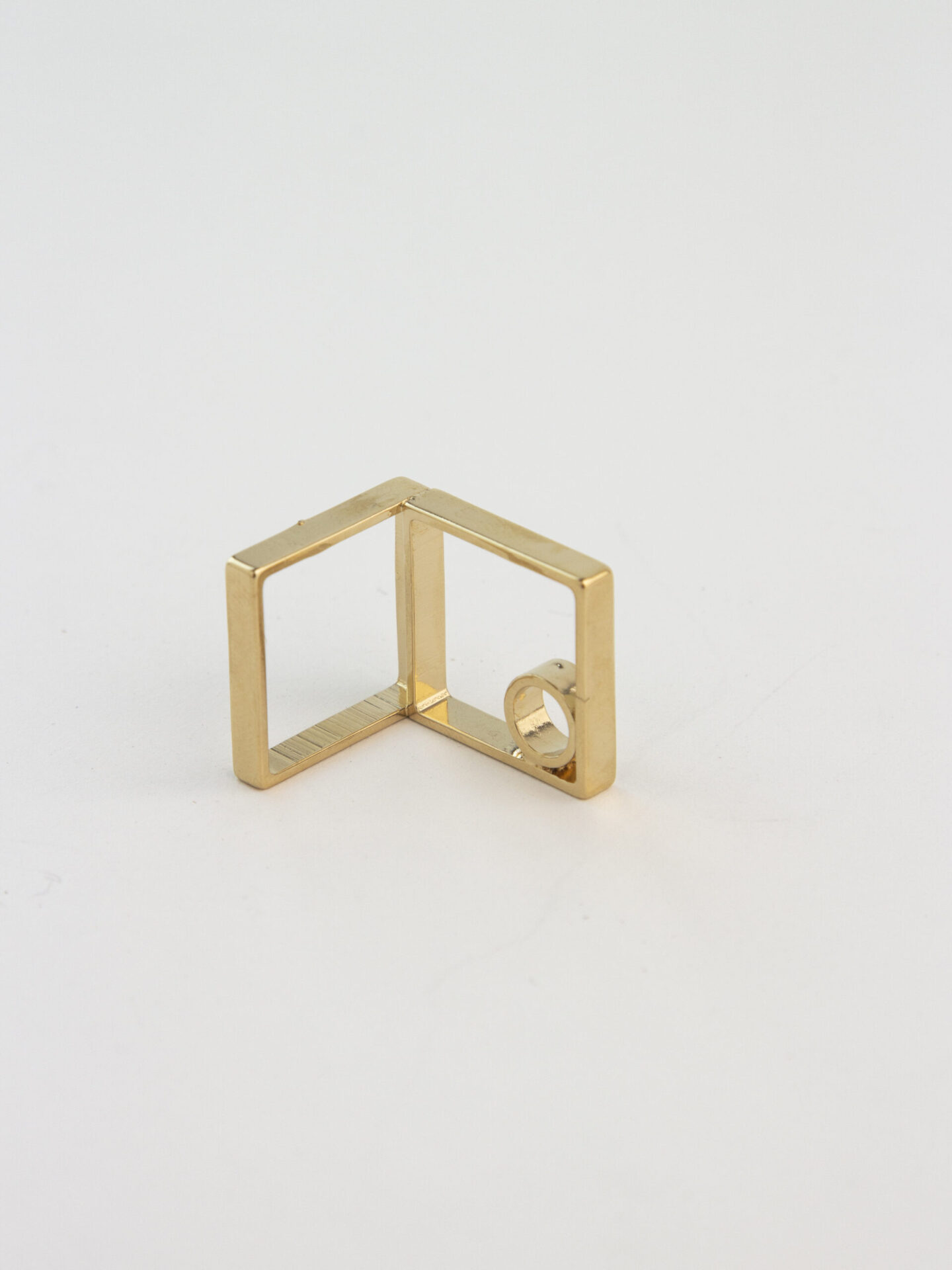 Gold-Plated Handmade Square Ring