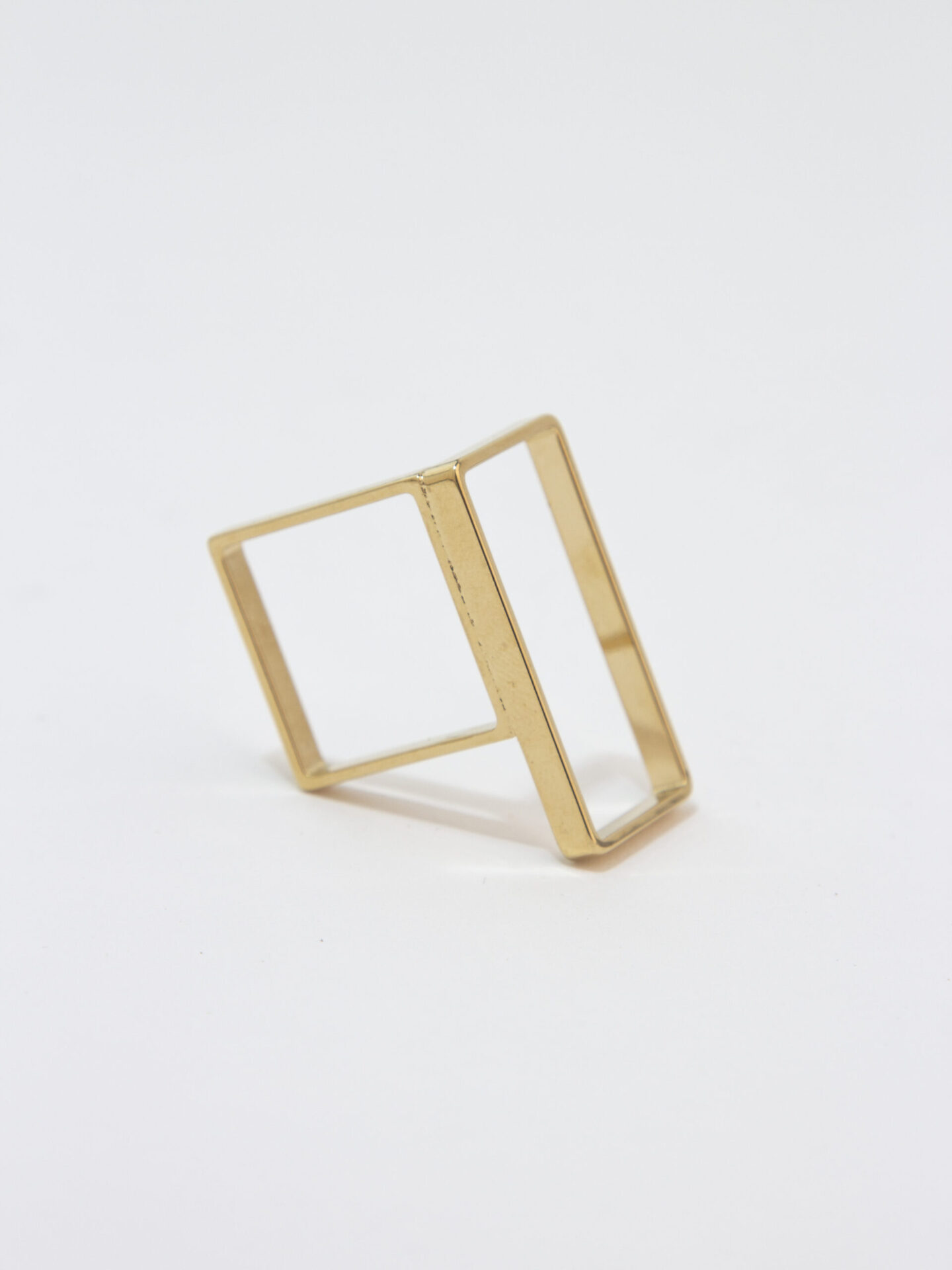 Gold-Plated Rectangle Handmade Ring