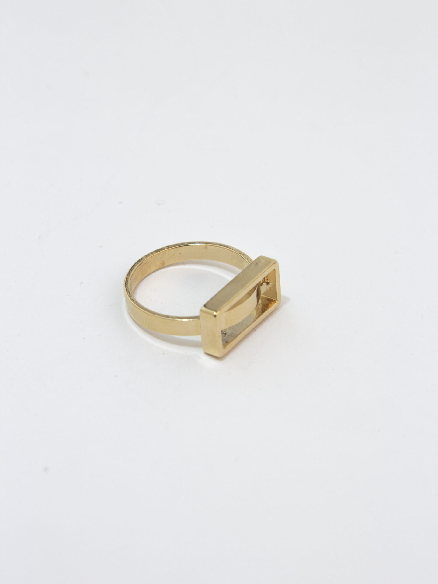 Small Gold-Plated Handmade Rectangle Ring