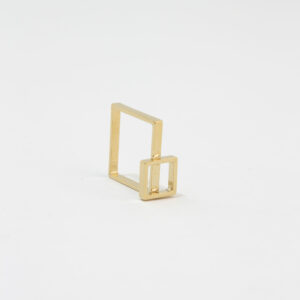 Handmade Mini Square Gold-Plated Assymetrical Ring