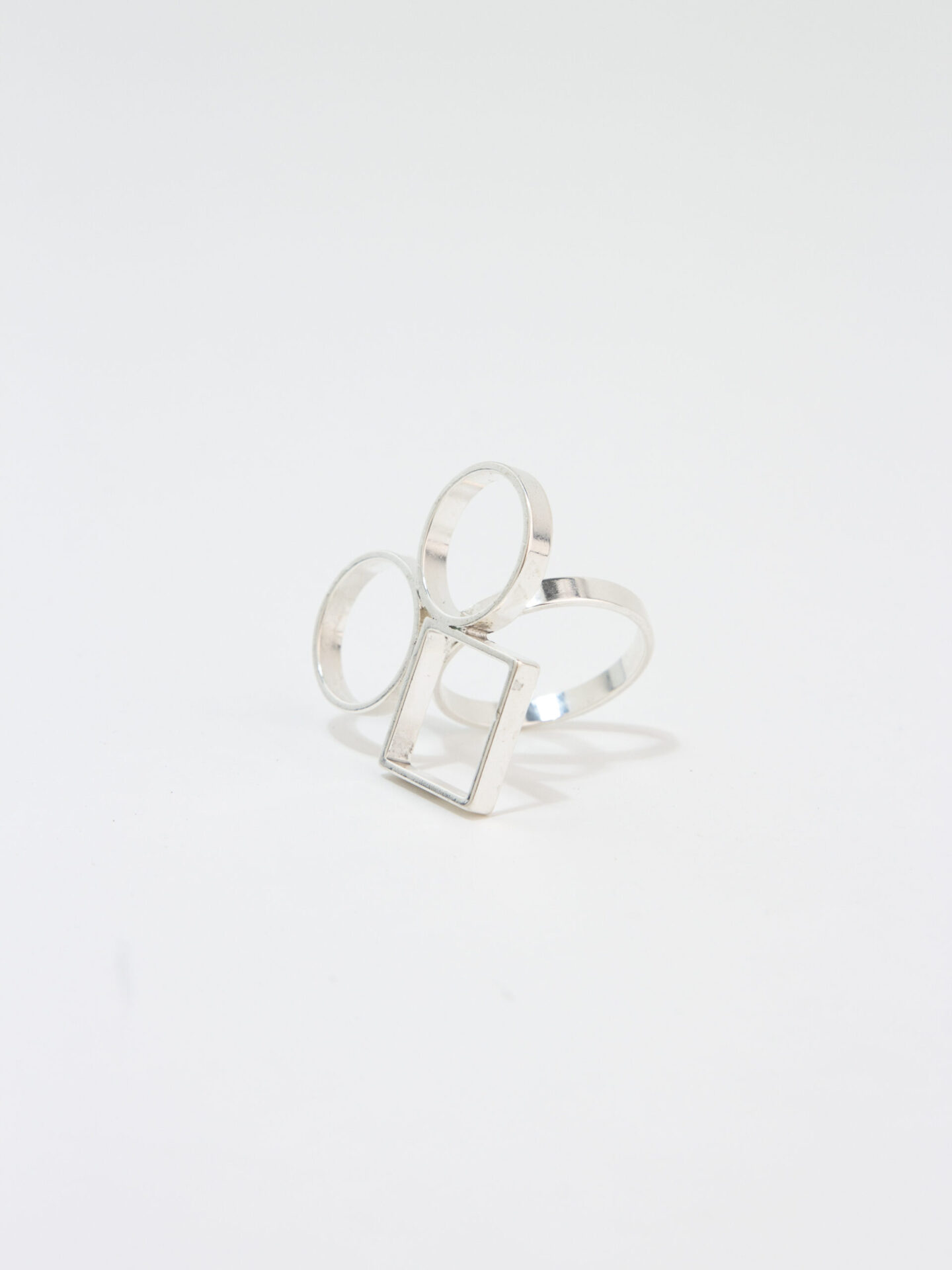 3 Shaped Handmade Silver-Plated Ring
