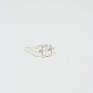 Mini Square Handmade Silver-Plated Ring