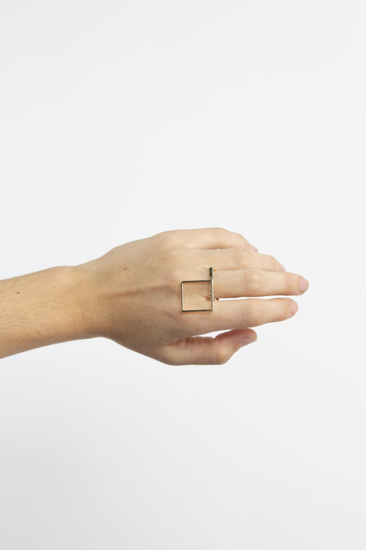 Off-Side Gold-Plated Square Ring