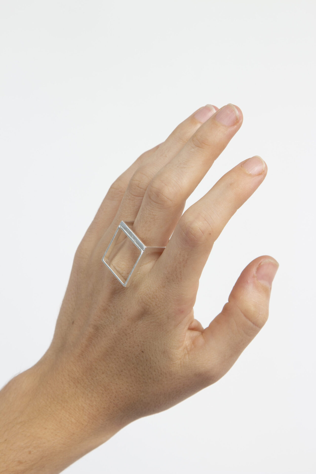 Handmade Silver-Plated Square Ring