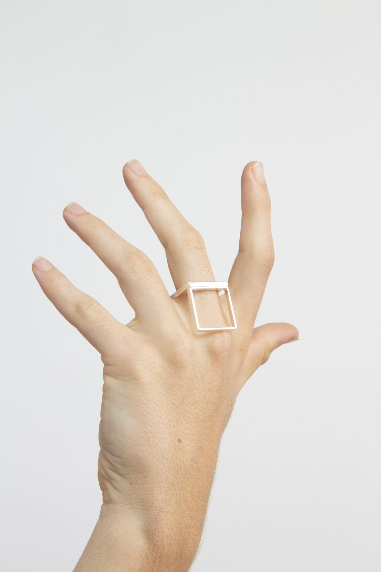 Handmade Silver-Plated Square Ring