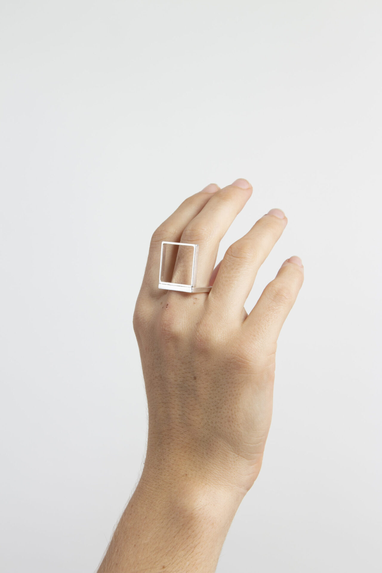 Handmade Silver-Plated Square Ring