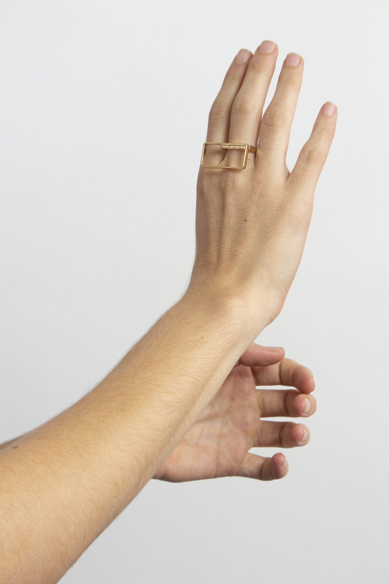 Gold-Plated Rectangle Handmade Ring