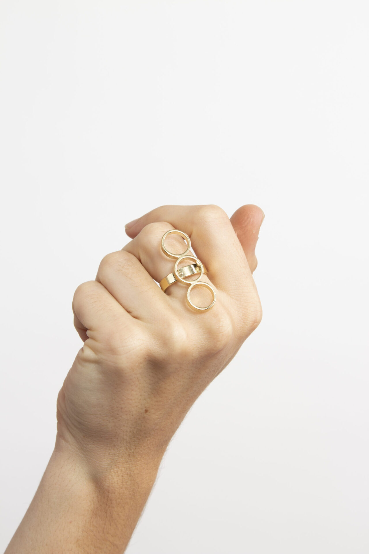 Handmade 3 Circles Gold-Plated Ring