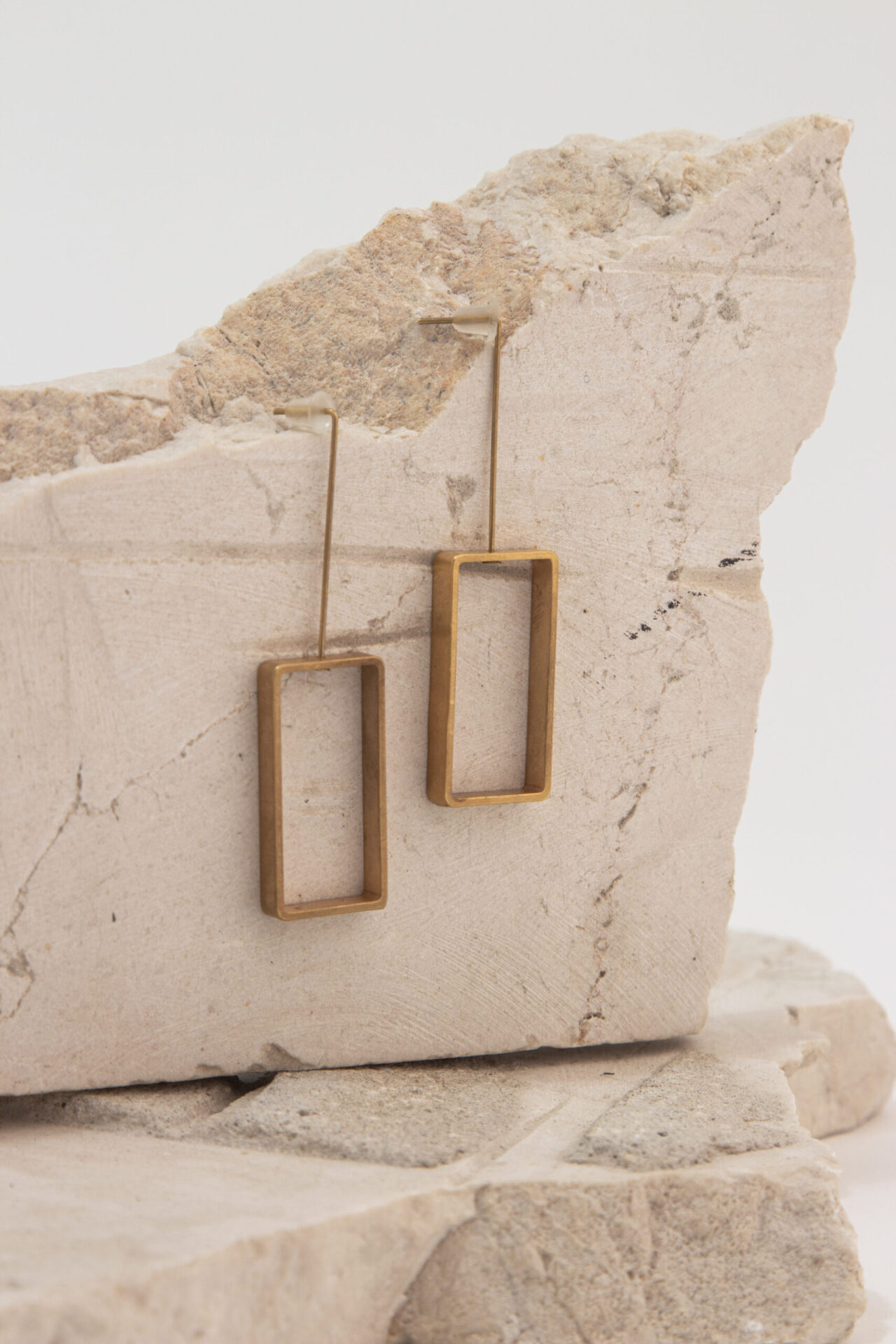 Rectangle Handmade Gold-Plated Earring