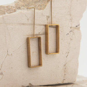 Rectangle Handmade Gold-Plated Earring