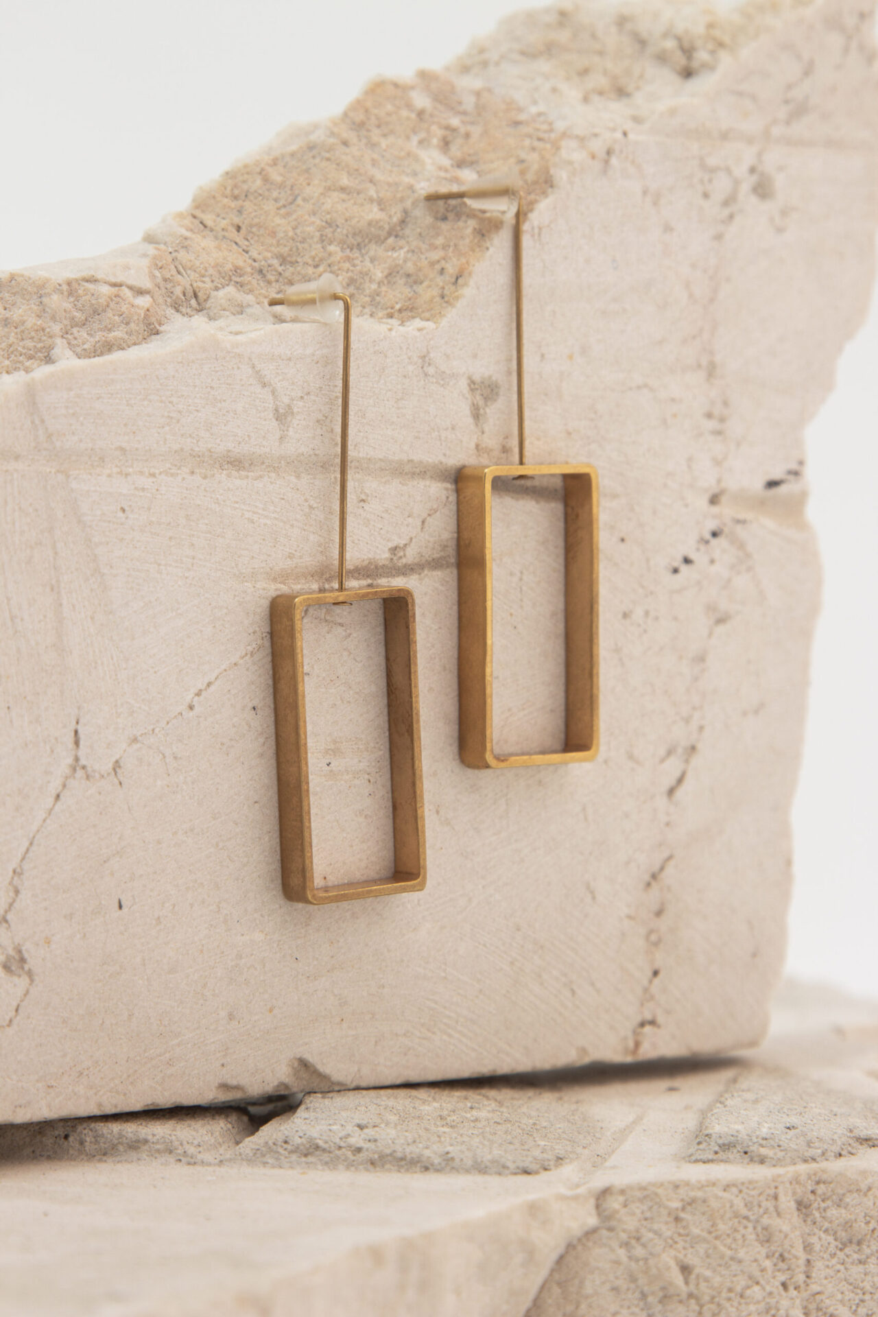 Rectangle Handmade Gold-Plated Earring