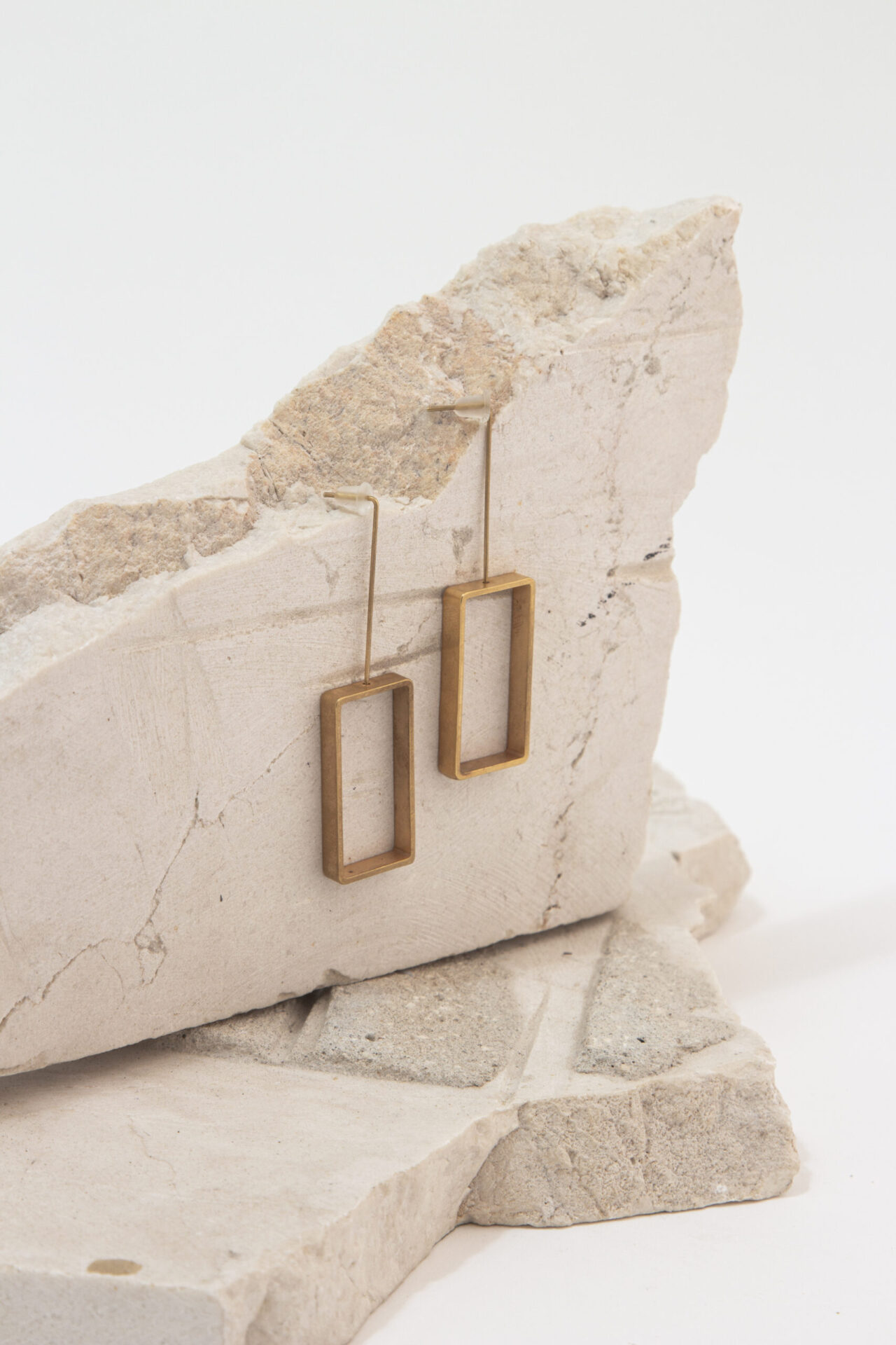 Rectangle Handmade Gold-Plated Earring