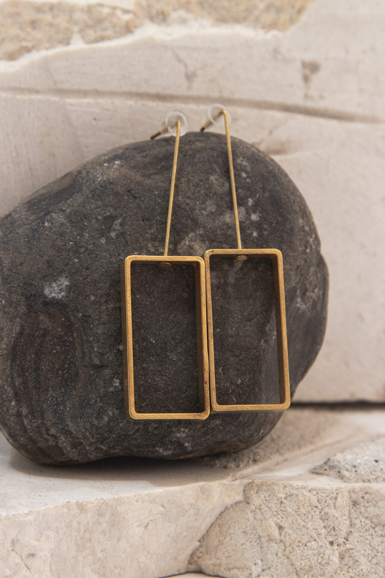 Rectangle Handmade Gold-Plated Earring