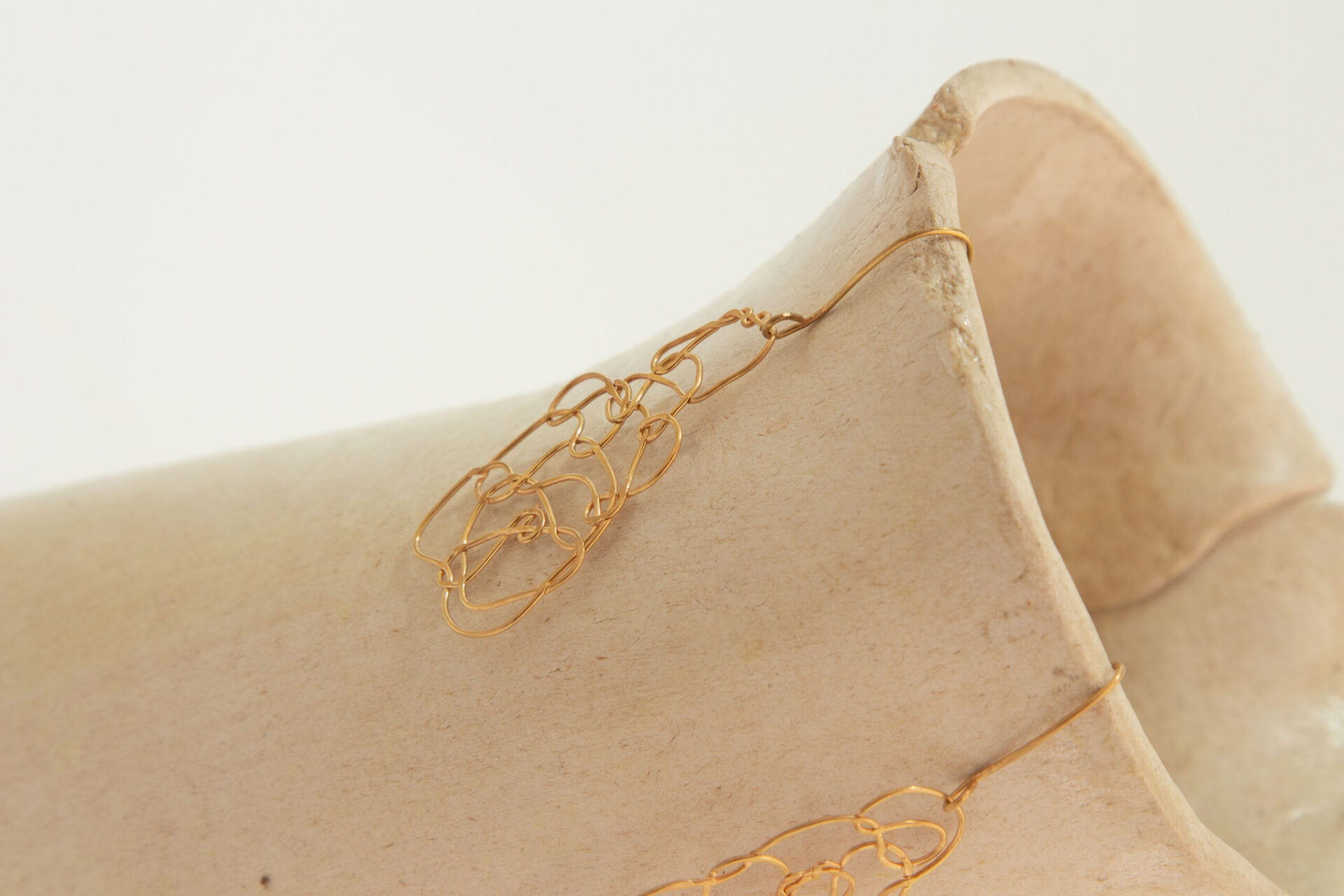 Handmade Tangled Gold-Plated Earrings