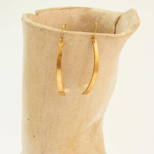 Moon Shaped Handmade Gold-Plated Earrings