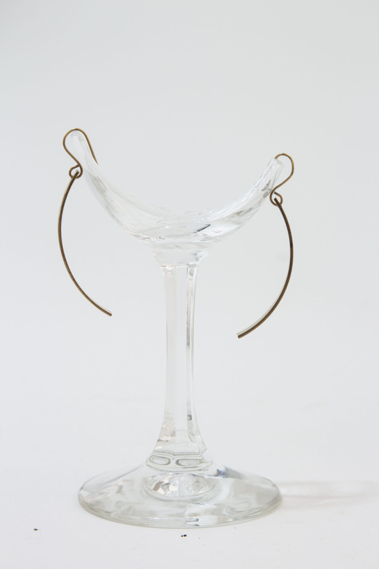 Moon Shaped Handmade Gold-Plated Earrings