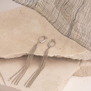 Handmade Silver-Plated Tassle-Like Earrings