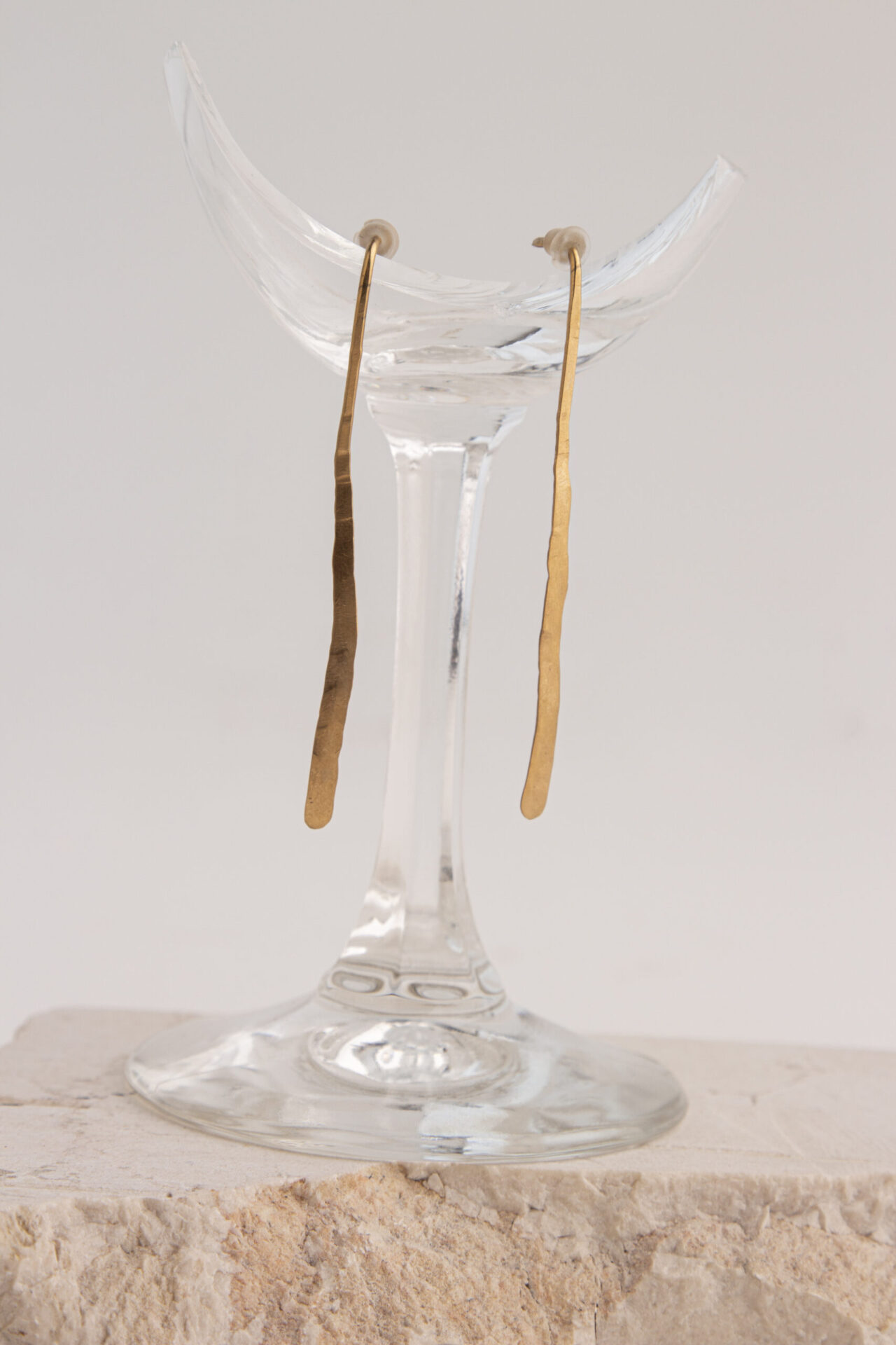 Thin Gold-Plated Lightning Earrings