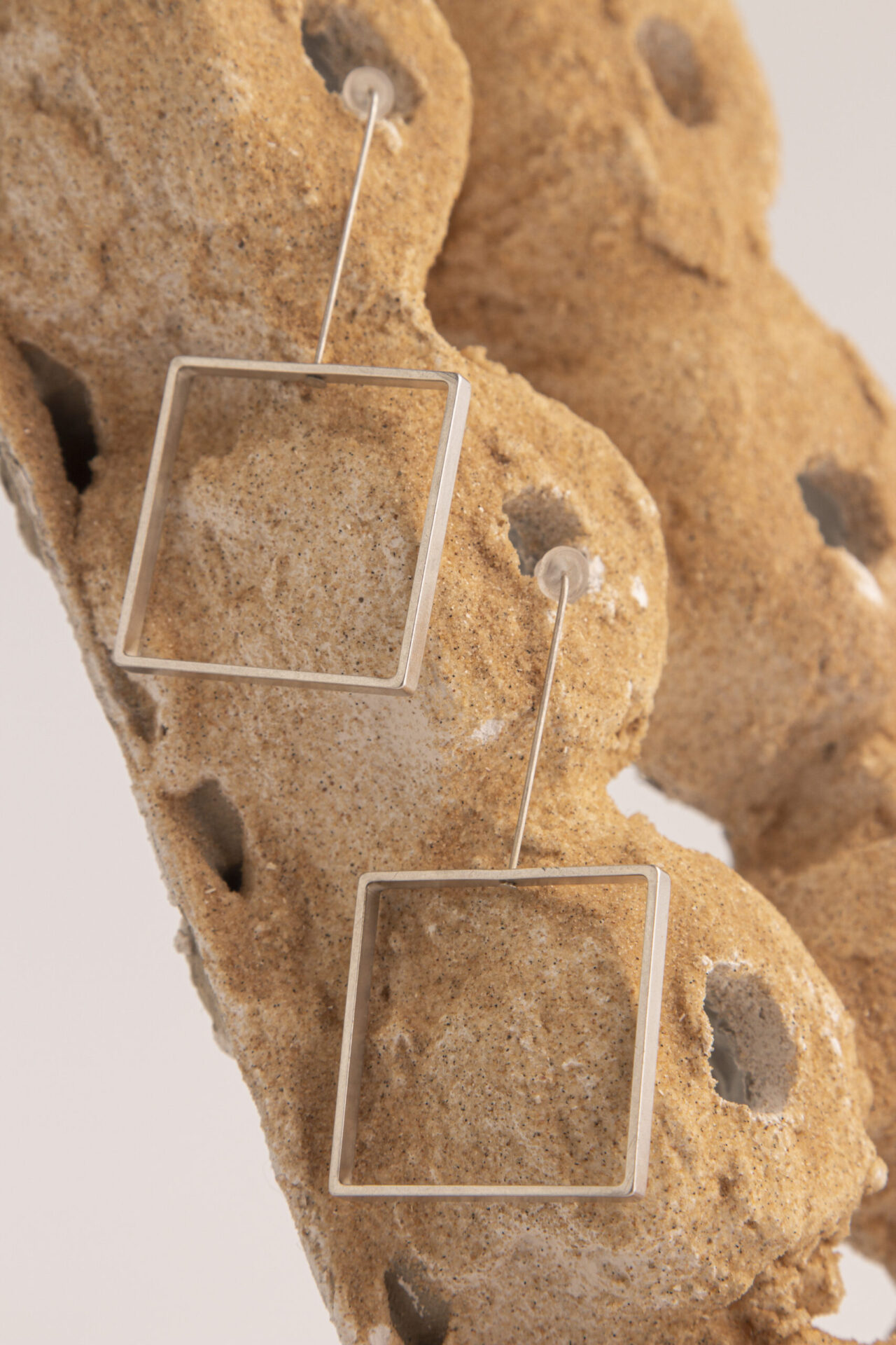 Silver-Plated Square Earrings