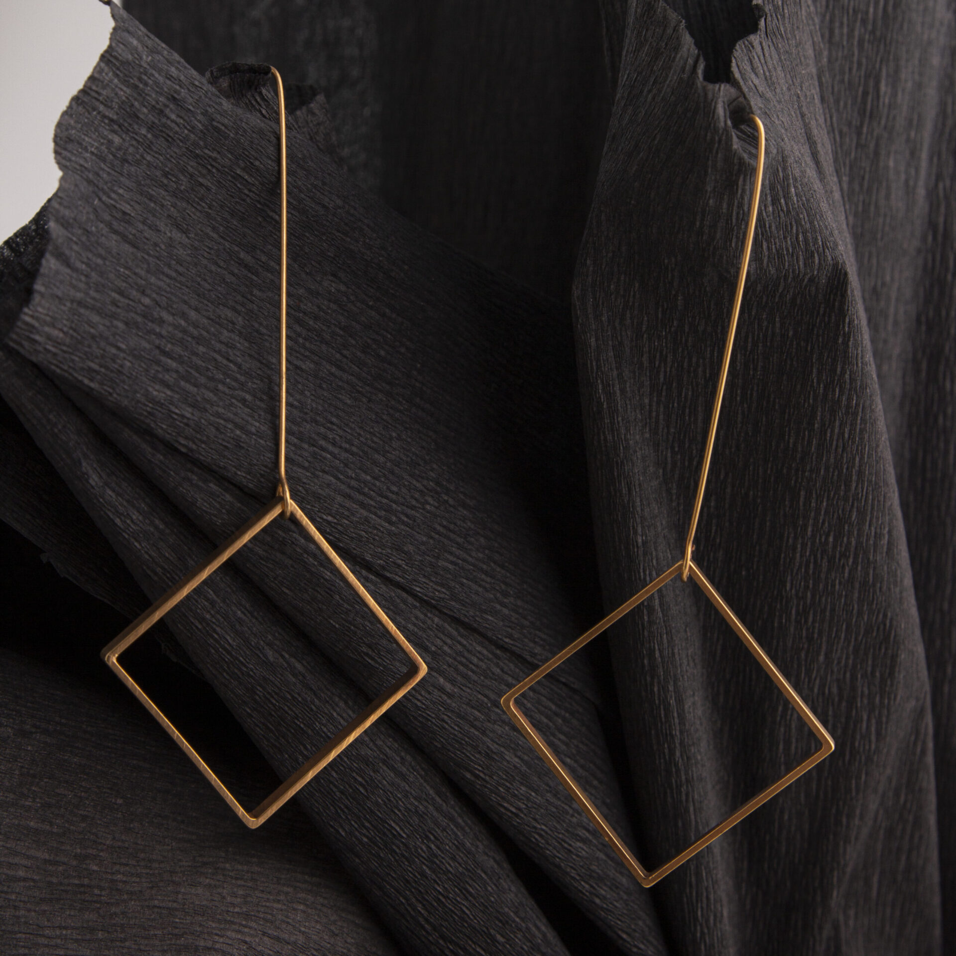 Diamond Shaped Gold-Plated Earrings