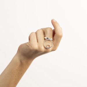 Handmade Double Loop Silver-Plated Ring