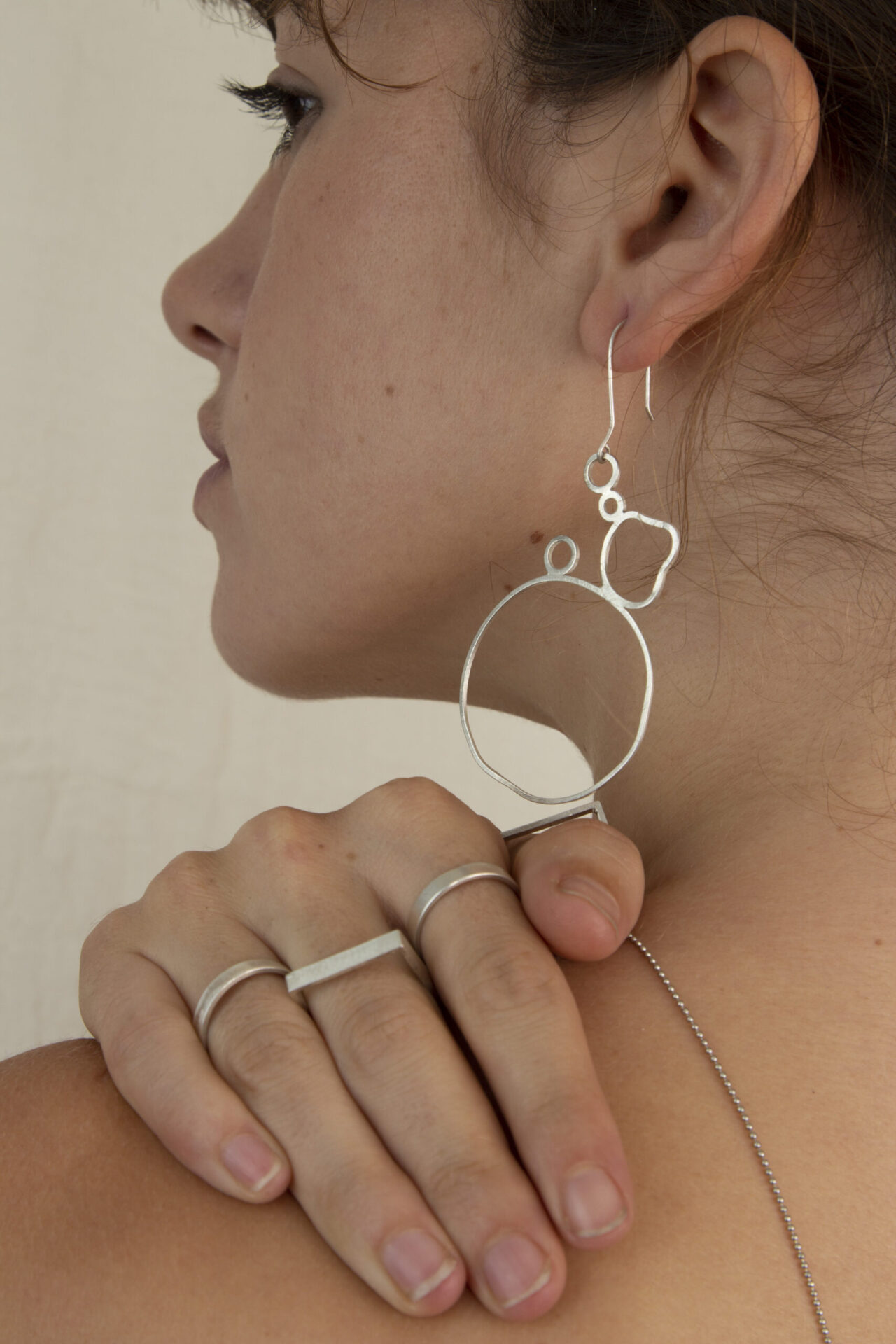 Handmade Silver/Gold-Plated Abstract Earrings