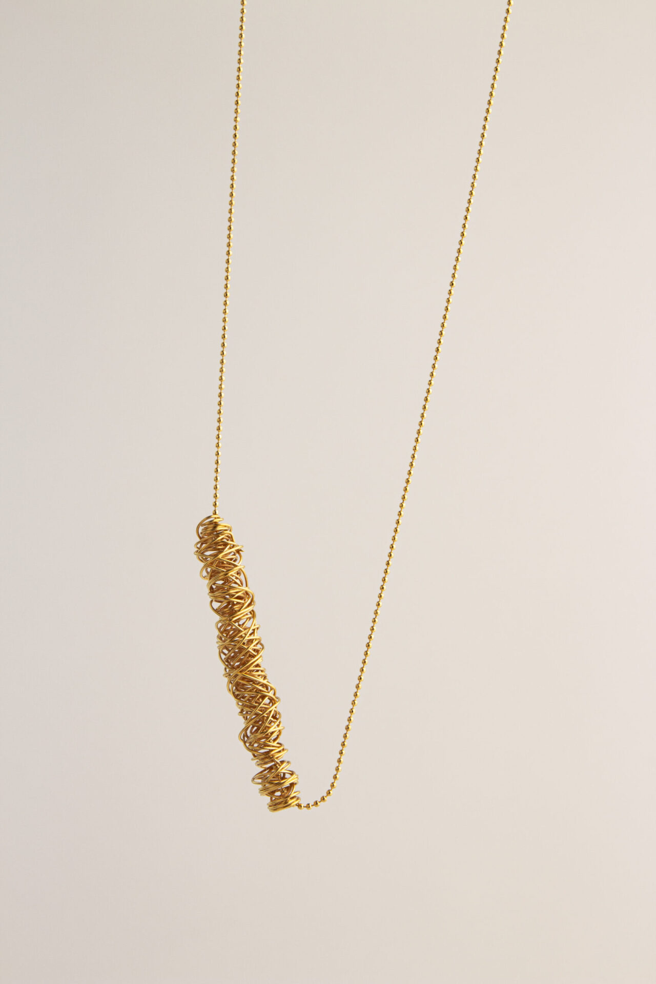 tangled line Gold-Plated handcrafted necklace.