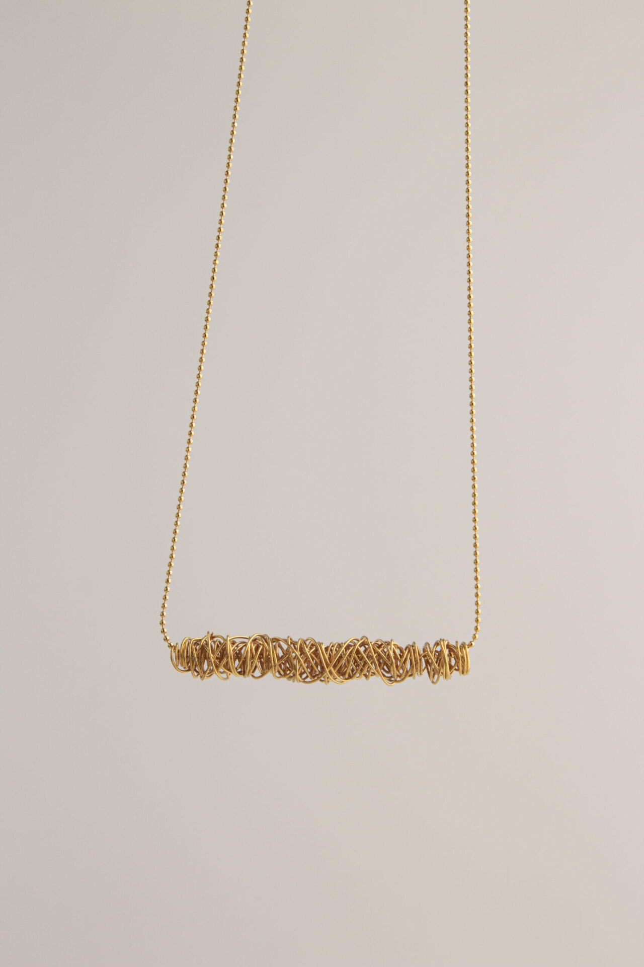tangled line Gold-Plated handcrafted necklace.