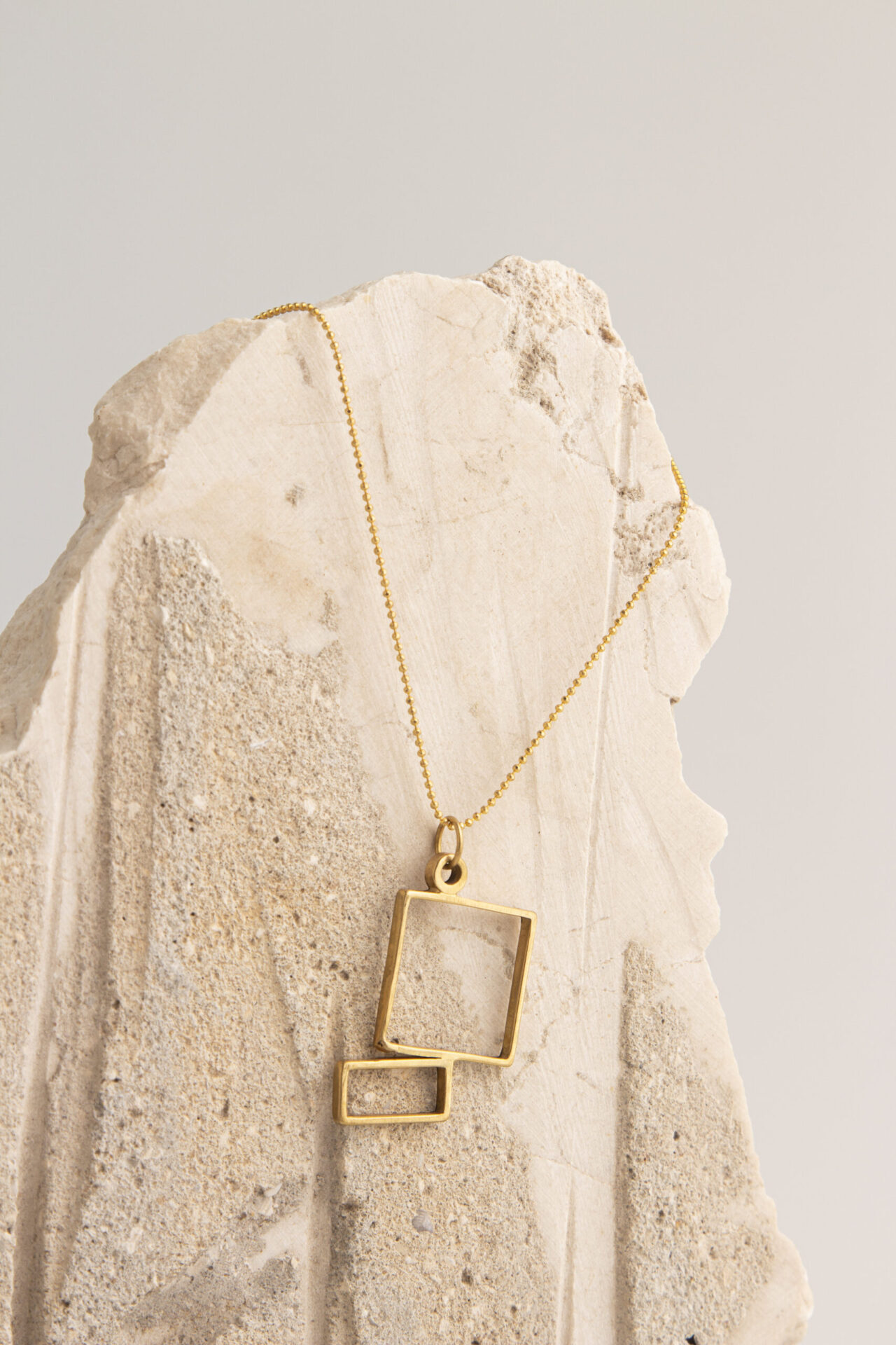 Gold-Plated geometric shaped necklace.