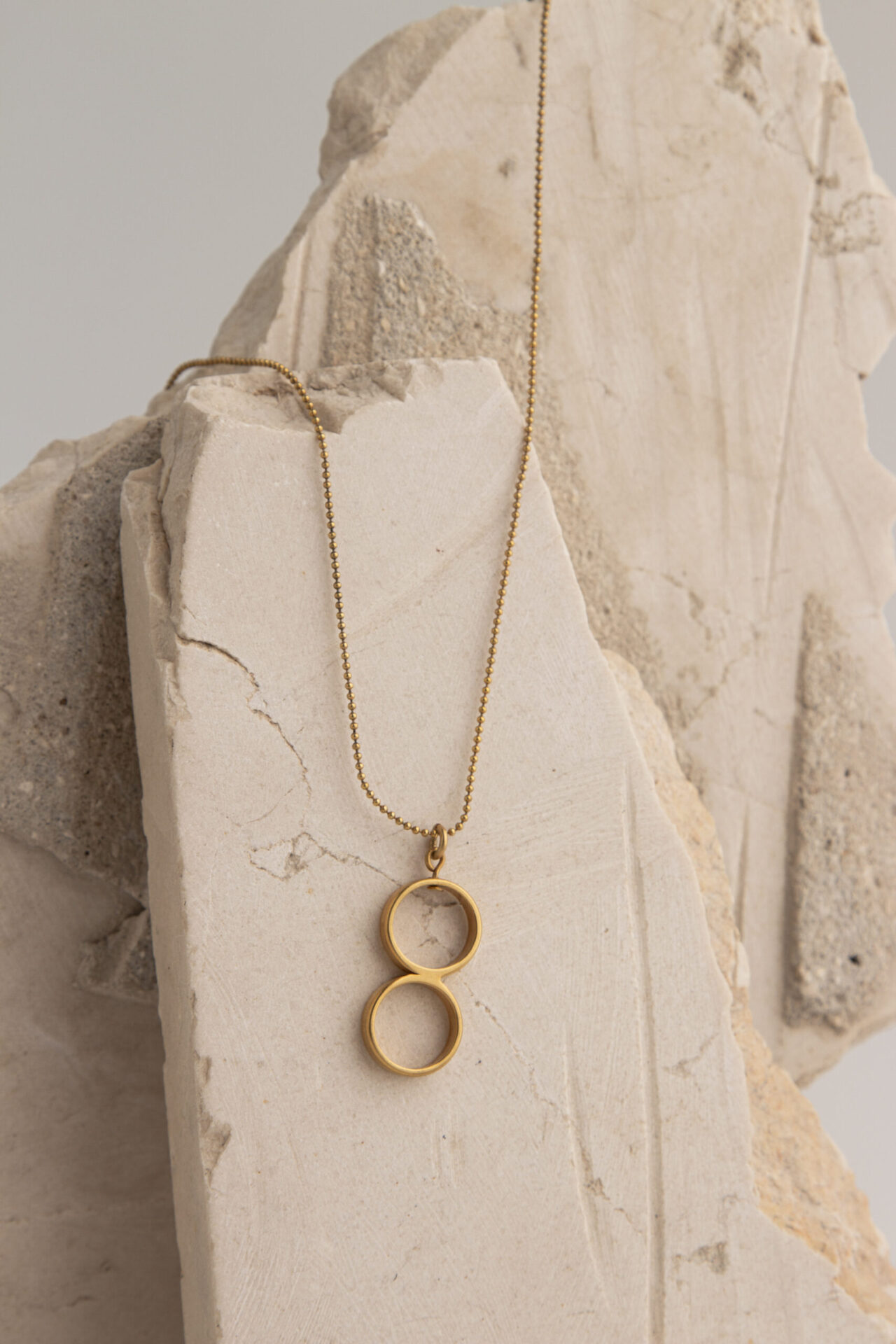 2 Circles gold-Plated Handmade necklace.