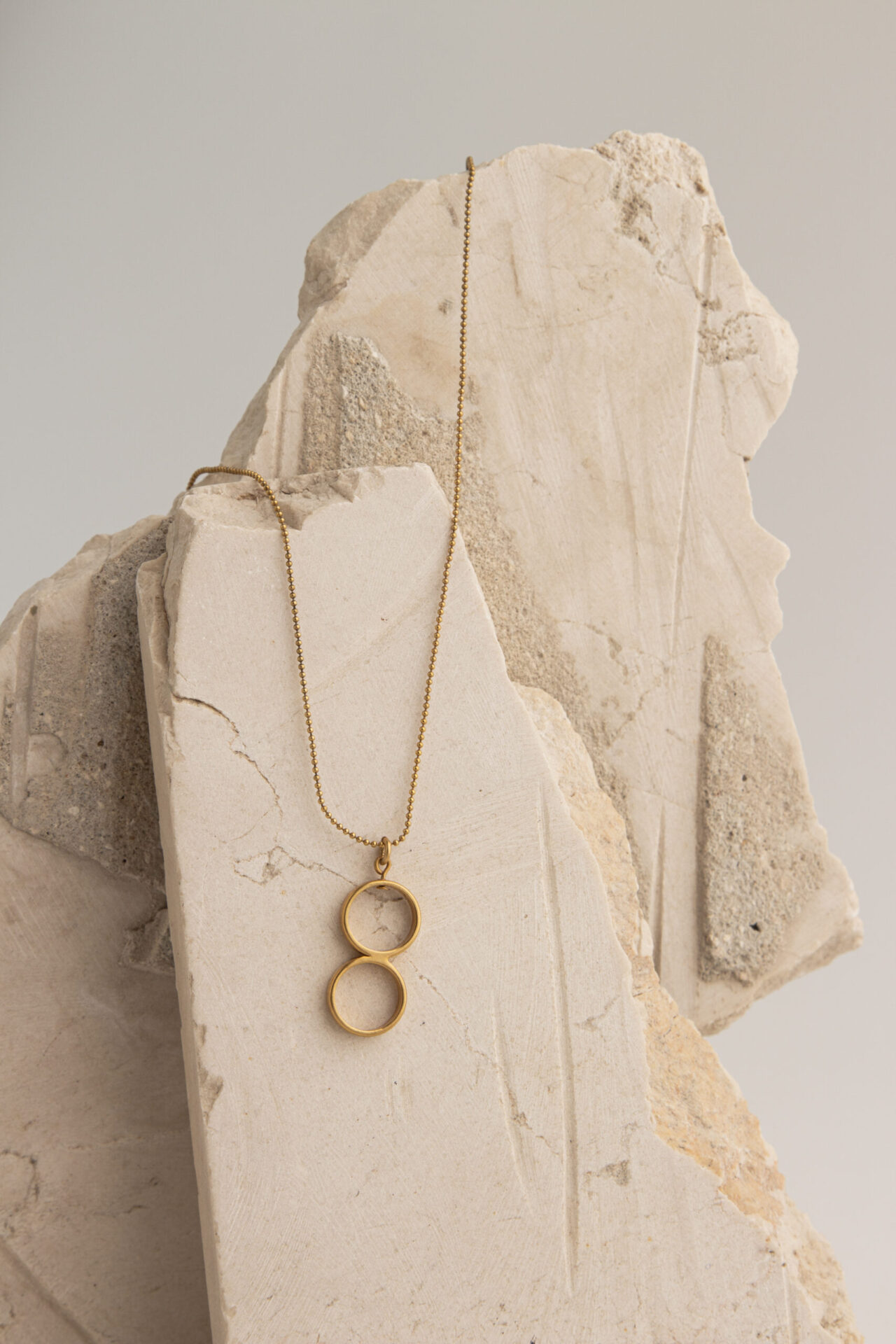 2 Circles gold-Plated Handmade necklace.