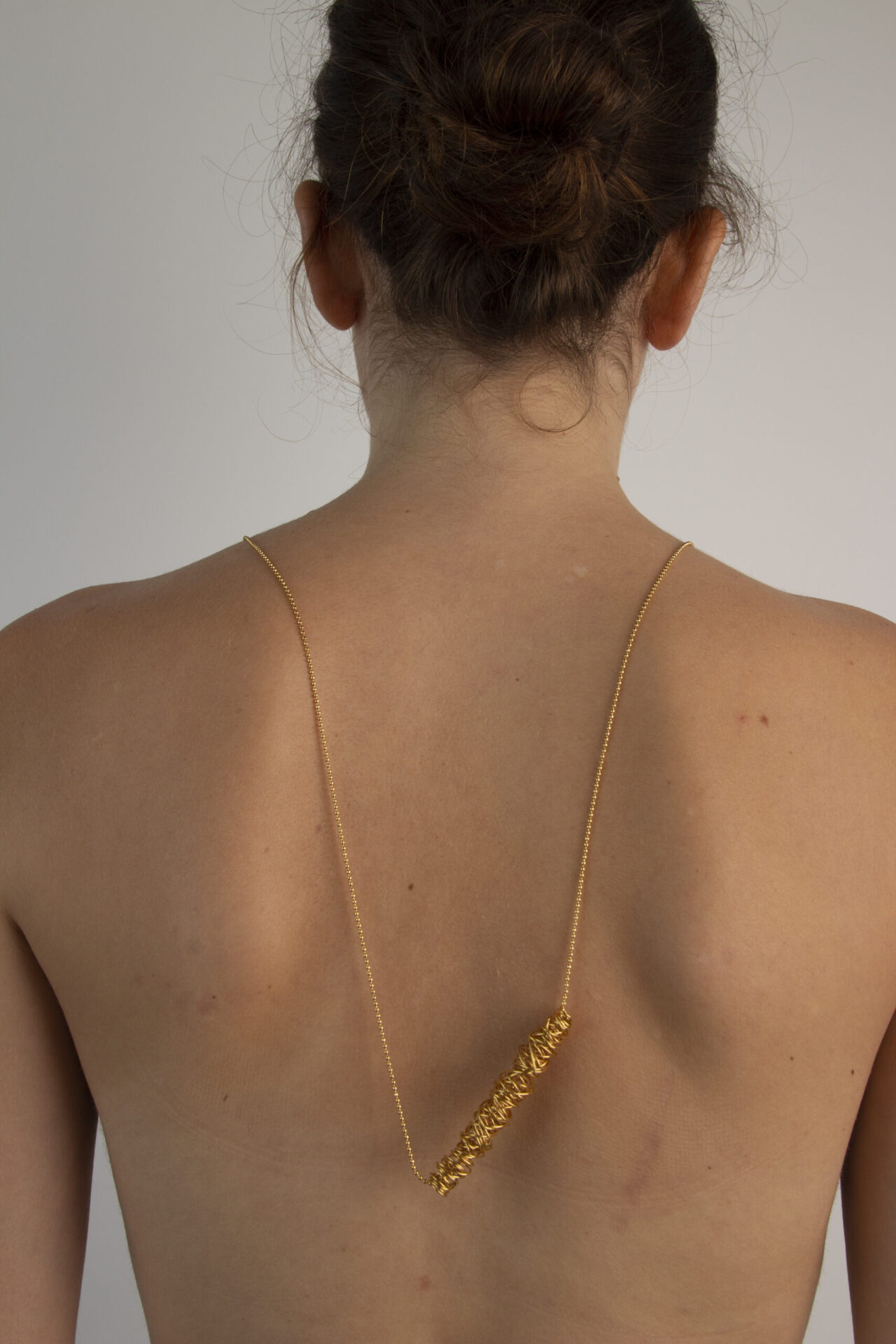 tangled line Gold-Plated handcrafted necklace.