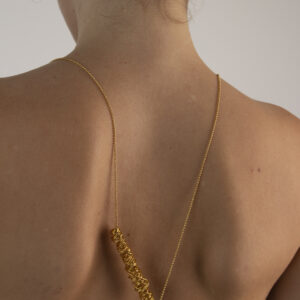 tangled line Gold-Plated handcrafted necklace.