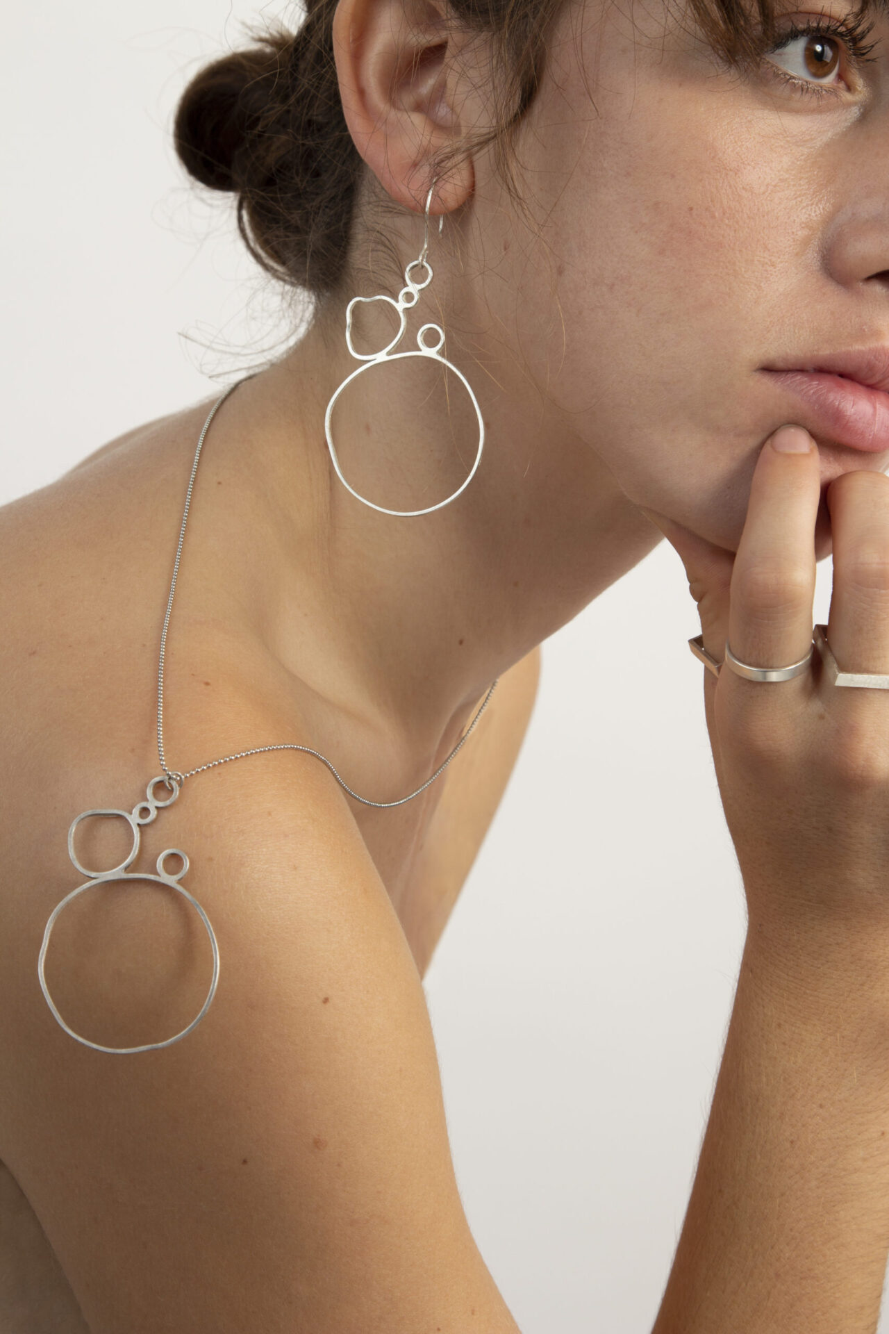 Handmade Silver/Gold-Plated Abstract Earrings
