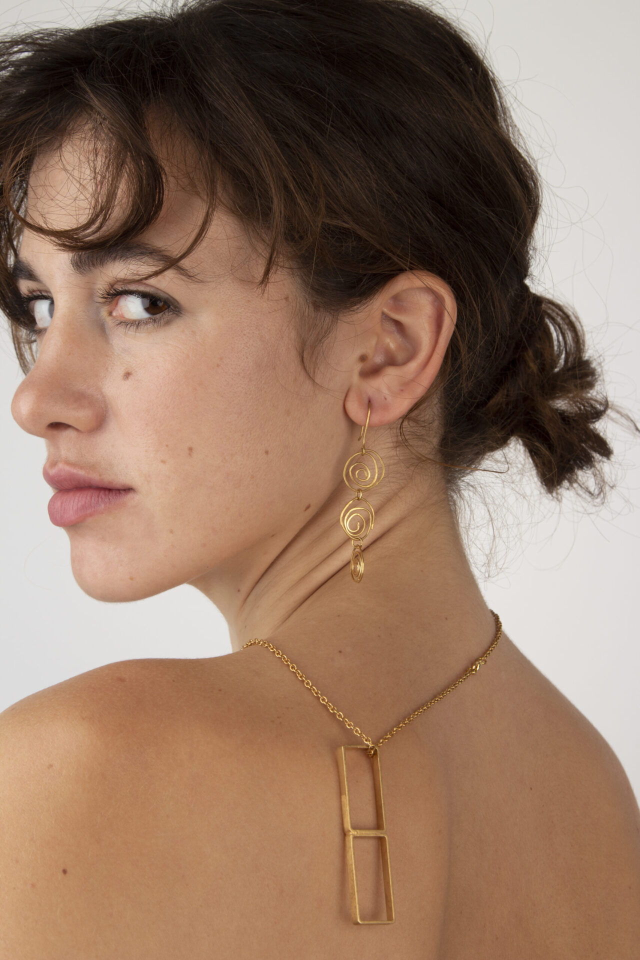 Gold-Plated Spiral Shaped Earrings